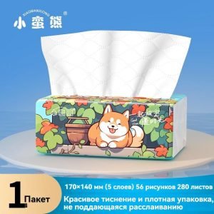 Бумажные салфетки с изображением Шiba Inu от Xiaomanxiong, 280 листов в упаковке, 30 упаковок в коробке