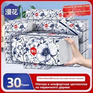 Меловые салфетки рулонные Маньхуа в стиле Китая – 280 листов, 30 упаковок в коробке