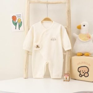 Боди для младенцев с кнопочными闭上ками, мягкий флис, выvezанный слон。