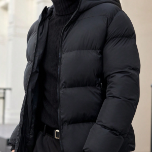 Мужской зимний толстый пуховик с капюшоном