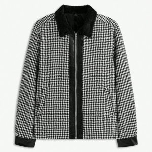 Куртка-джинсовка короткая крой, в клетку "рыбацкая сетка", повседневного стиля, универсального назначения, для осени и зимы