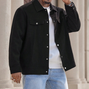 Мужская куртка с воротником весеннего сезона, большой размер, зрелого, обаятельного и повседневного стиля