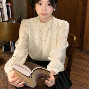 Сладкая рубашка с точками для женщин — одиночку/под верхом
