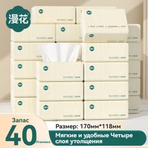 Меловые салфетки рулонные Маньхуа «Дуб грушевидный» – 300 листов, 40 упаковок в коробке