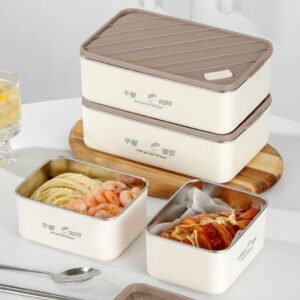 Материал: высококачественный ланч-бокс Olin 316L бежевой серии lunch box 600 мл 1200 мл