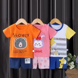 夏季纯棉儿童短袖T恤套装
