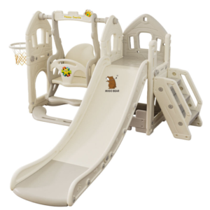 Castle Right-Angle Slide — детский игровой комплекс для обучения, развлечений и фитнеса, оснащённый горками, качелями, тоннельным лабиринтом, играми с метанием кольц, гольфом, наблюдательной площадкой, баскетбольными бросками и крупным индивидуальным игровым оборудованием