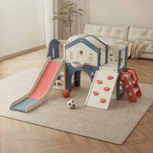 Jungle Crossing Sliding Combination 7 — многофункциональная система для скалолазания и скользких трасс, включающая детские конструкции для скалолазания, образовательные, развлекательные и фитнес-скользки, качели, эксперименты с пещерами, игры с бросками в кольца, элементы гольфа, наблюдательные площадки, зоны для баскетбольных