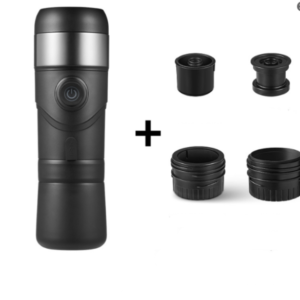 Car Coffee Maker (черный + Gun Black) — портативный кофемашин с подогревом и зарядкой по USB на 12 В, двойная магнитная система всасывания. Трехфункциональная система выделения кофе для NS/DG и порошка кофе — до 50 чашек за зарядку. Батарея ёмкостью 1200 мА·ч.Миниатюрный автоматический кофеварм с функцией экспресс-приготовления кофе.
