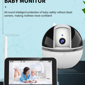 5-дюймовый монитор движения для младенцев с IPS-дисплеем и 1080p инфракрасным ночным камерой, двунаправленным HD-аудиосвязью, возможностью использования карт памяти Micro SD (4–32 ГБ), дистанционным управлением VOX, камерой для вибрации при качании на 2,4 ГГц