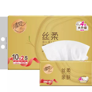Бумажные салфетки Qingfeng Silky Soft, 4 слоя, 90 листов, 12 пакетов × 6 комплектов (12 пакетов в рулоне, 6 рулонов в ящике)
