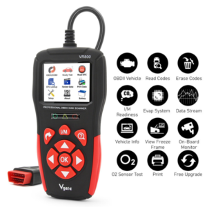 устройство для чтения кодов неисправностей VR800 Vgate OBD2; инструмент диагностики OBD-II и CAN; сканер для легковых автомобилей